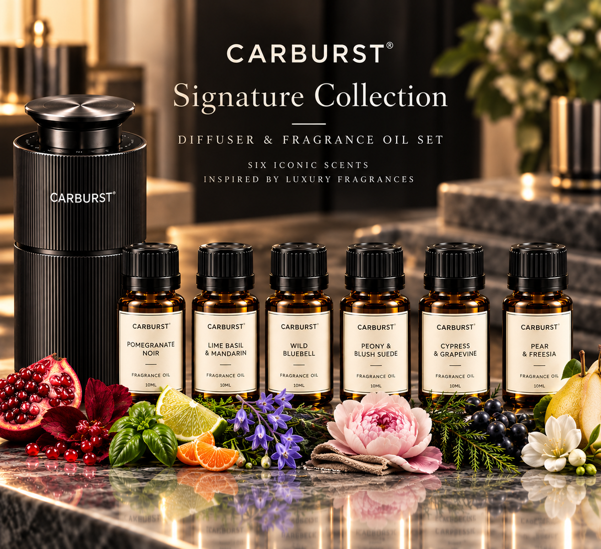 Signature Collection – Aroma Diffuser & 6 Luxury-Inspired Fragrance Oils