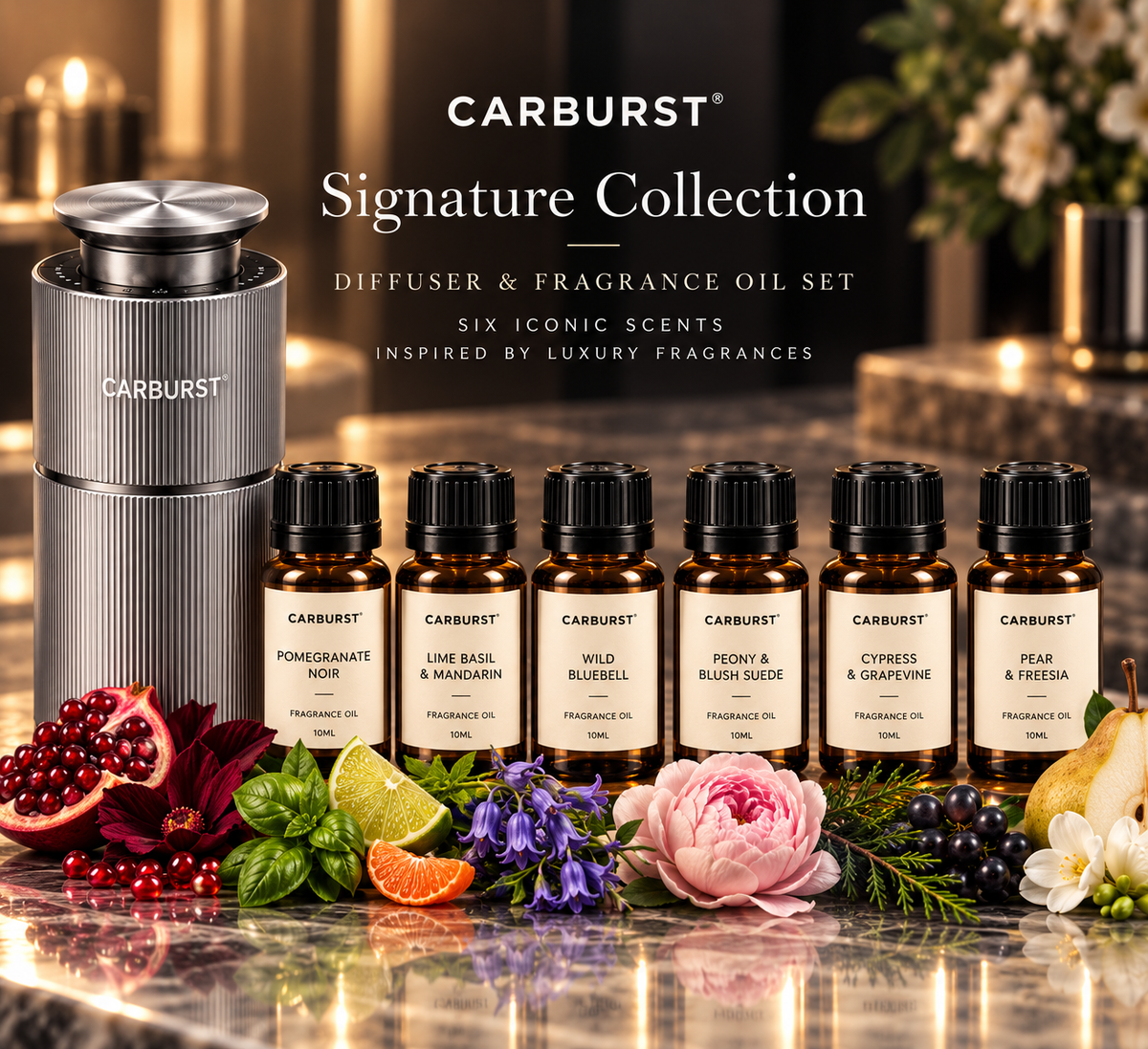 Signature Collection – Aroma Diffuser & 6 Luxury-Inspired Fragrance Oils