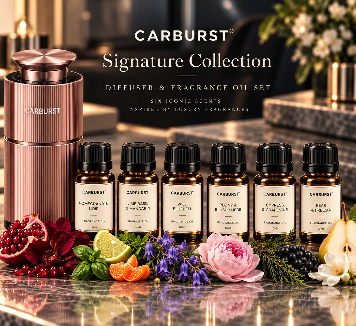Signature Collection – Aroma Diffuser & 6 Luxury-Inspired Fragrance Oils