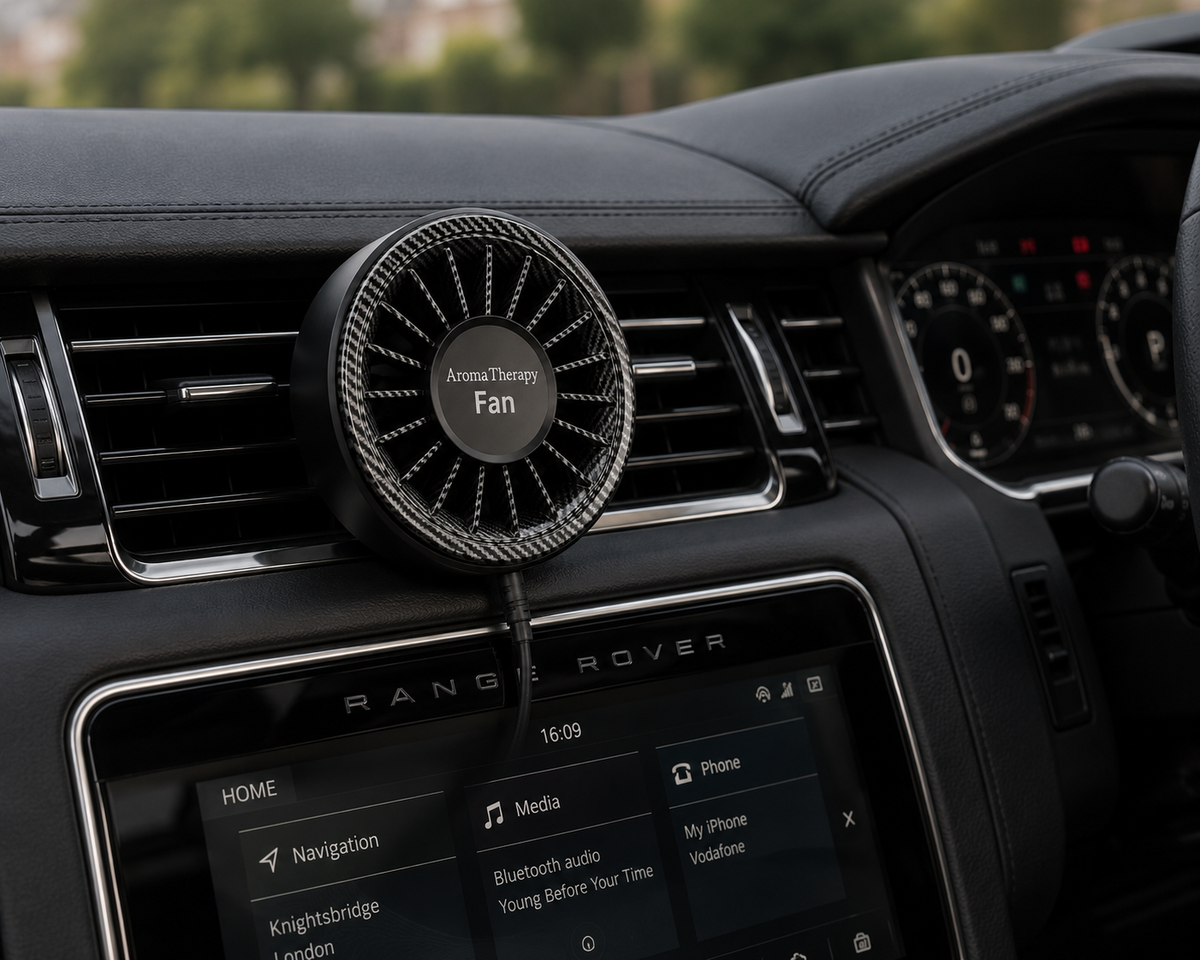 Car Aroma Fan Diffuser Carbon Fibre Effect